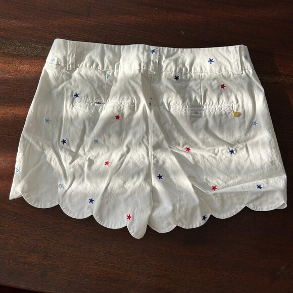 Crown & ivy Shelby shorts, white with red & blue stars, size 4 - Picture 4 of 9